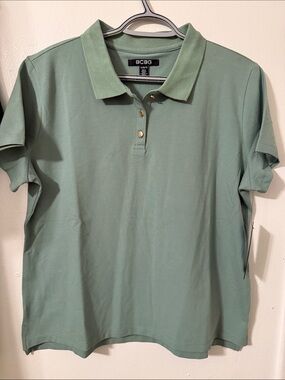 BCBG Men’s Sage Green Short-Sleeve Polo